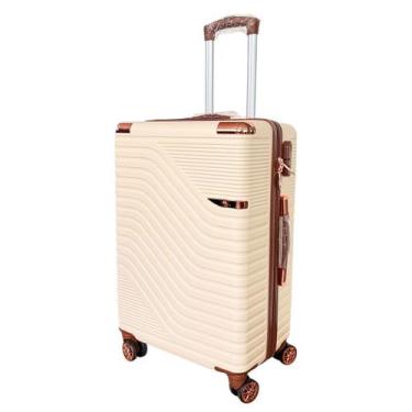 Imagem de Mala Viagem Grande ABS Rodinhas 360 Expansível Bege Despacho - MODELO2