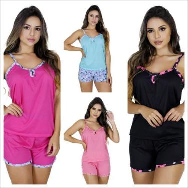 Imagem de Baby Dool Pijama Feminino Bermuda Estampado Short - LaraBella, Sortida