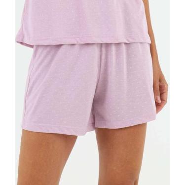 Imagem de Pijama Feminino Poá Renda Manga Curta Marisa Lilás-91044, Lilás, G
