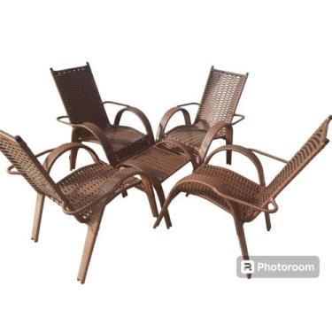 Imagem de Conjunto luxo fibra chocolate - LAFELI CADEIRAS