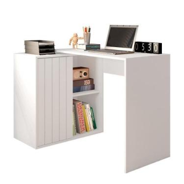 Imagem de Mesa De Computador Com Porta De Correr Future Branca Caemmun - CAEMMUN