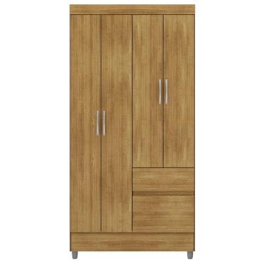 Imagem de Guarda Roupa Solteiro 10090 Plus 4 Portas de Bater 2 Gavetas MDP-MDF Nature Milani Move...