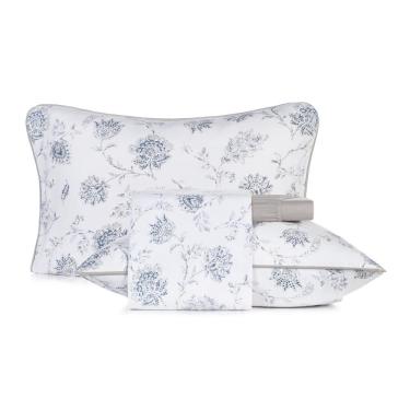 Imagem de Jogo De Cama King 4 Peças Altenburg Malha Fio Penteado Celeste