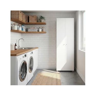 Imagem de Armário Multiuso Bartira New Clean Branco 2 Portas em MDP com 3 Prateleiras