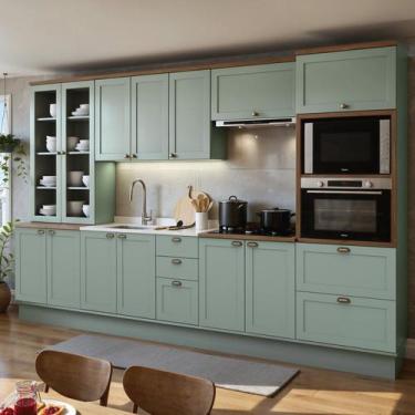 Imagem de Cozinha Completa Modulada 100% Mdf 6 Peças com Cristaleira Iluminata -