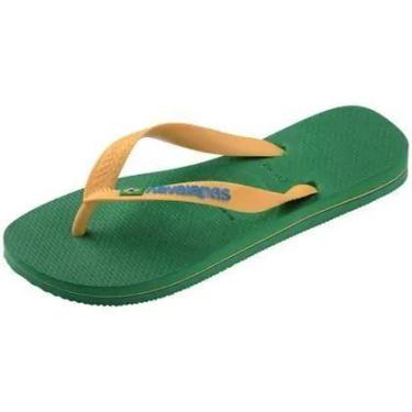 Imagem de Sandalia havaiana brasil logo fc - HAVAIANAS, Verde amarelado, 41/42