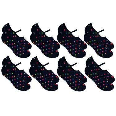 Imagem de Kit Com 8 Pares De Meias Femininas Selene Pilates Antiderrapante Com V
