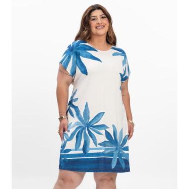 Imagem de Vestido Curto Feminino Plus Size Secret Glam Azul, Plus G4, Azul