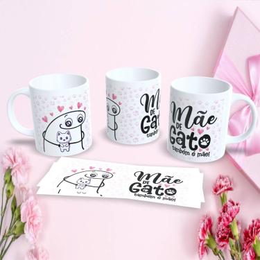 Imagem de Caneca Dia das Mães Flork 325ML Estampa 36 Personalizada em Porcelana com Cores Vivas para Presente Criativo Branco