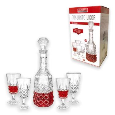 Imagem de Conjunto Licor Vidro Garrafa 1L + 4 Taças 200 mL Haüskraft - Hauskraft