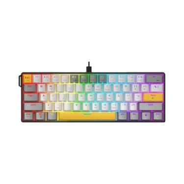 Imagem de Teclado Mecânico Gamer RGB Com Fio, 61 Teclas, Switches Vermelhos Hot-
