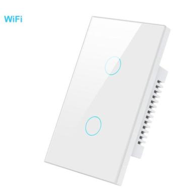 Imagem de Interruptor Inteligente Wi-Fi Touch 2 Botões S-N Controle Via Smartphone Compatível com...