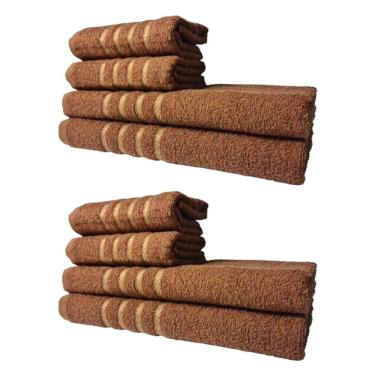 Imagem de Kit 8 Toalhas Grossas E Grandes Montreal 4 Banhos 4 Rostos Marrom