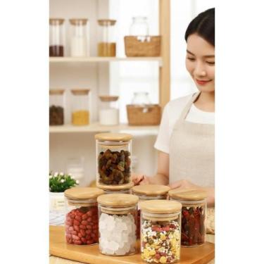 Imagem de Kit 6 Potes Herméticos Bambu 200ml: Cozinha Organizada! - Congratulati