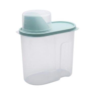 Imagem de Pote Armazenamento Multiuso Amaciante Ração Grãos Transparente 1.9L Az
