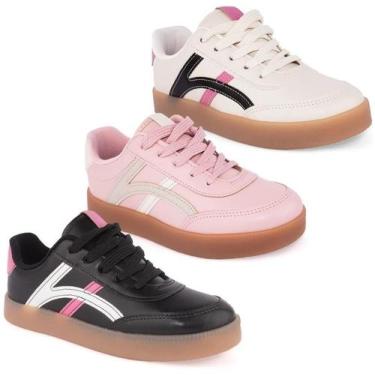 Imagem de Tênis Molekinha Infantil Menina Moda Casual Original 2582, Branco, Pin