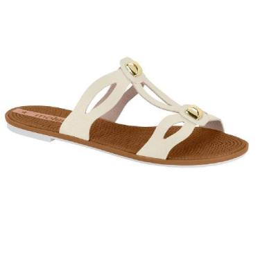 Imagem de Sandalia moleca rasteira ref 5297.480.9569 feminino, 35, Branco off