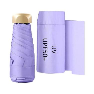 Imagem de Guarda-chuva Mini De Bolso Com Proteção UV, Dobrável, De Vinil, Para S
