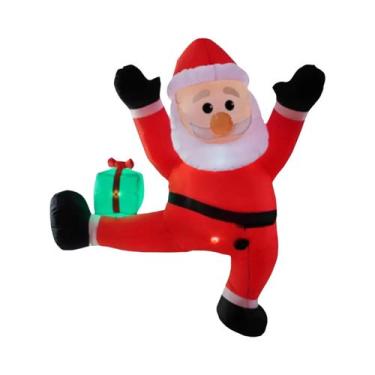 Imagem de Papai Noel Inflável De 2,4m Com LED Para Decoração De Natal Em Casa, C