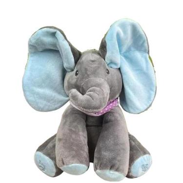 Imagem de Pelúcia Elefante 30cm Com Movimento Na Orelha E Musica - ELEFT