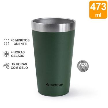 Imagem de Copo Térmico Cerveja Termopro 473 ml Verde