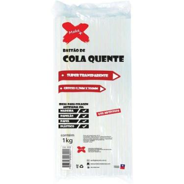 Imagem de Bastão Refil Cola Quente Bastão Fino 1kg Transparente Make+