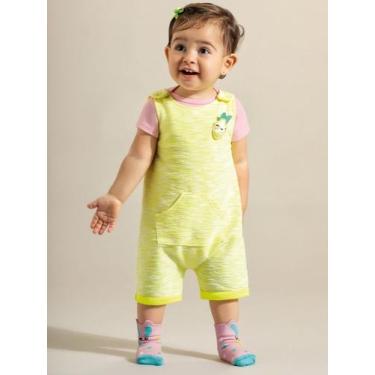 Imagem de Macacão Bebê Menina Banho De Sol Amarelo Neon Limão - Kamylus, P