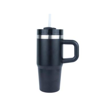 Imagem de Copo Quencher Térmico 420ml Garrafa com Alça e Canudo Bebidas Quentes 