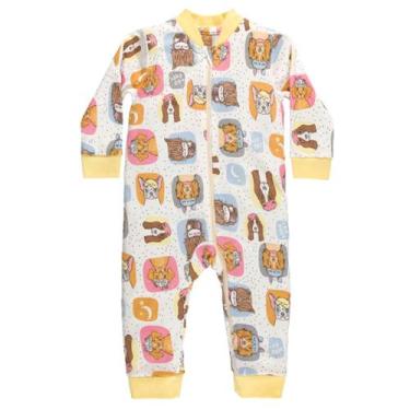 Imagem de Macacão Pijama Manga Longa Menina Up Baby, Branco, 1