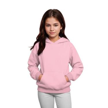 Imagem de Moletom Infantil Canguru Menina Algodão Capuz Bolso Frontal - Samcro, 