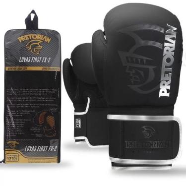 Imagem de Luva De Boxe Muay Thai First Fx2 - Pretorian, Preto, Prata, 12 oz
