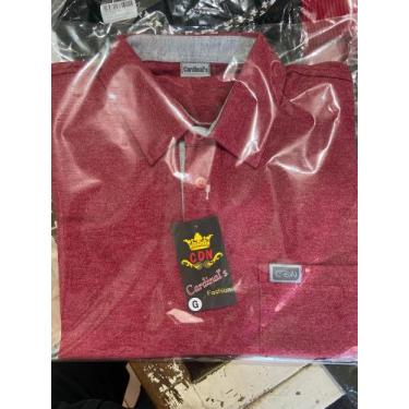 Imagem de Camiseta masculina vermelha básica polo com bolso na frente - Mini loj