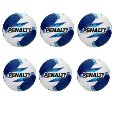 Imagem de Kit 6 Bola de Futebol de Campo Bravo XXVI com Tecnologia Ultra Fusion e Câmara 6D Branco+azul Penalty