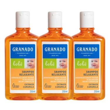 Imagem de Kit 3 Shampoo para Bebê Granado Relaxante com Extrato de Camomila 250m