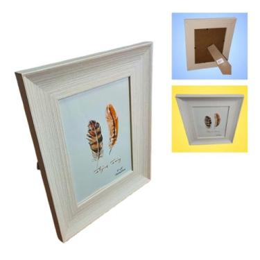 Imagem de Porta-retrato de madeira para foto 15 x 20cm - Decorshop, Bege claro