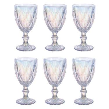 Imagem de Jogo 6 Taças Modelo Diamante Em Vidro - 320ml - Mimo Style, Furta Cor