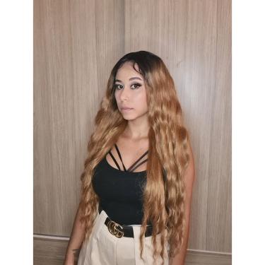 Imagem de Peruca Lace Front Ondulada Longa Fibra Futura 75 Cm