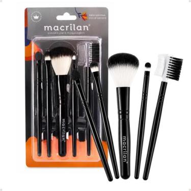 Imagem de Kit Macrilan: 5 Pincéis Para Maquiagem Preto Ref.kp3-1