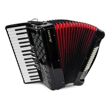 Imagem de Acordeon Vedo Madeira 34 Teclas 60 Baixos Com Alça E Estojo, Preto