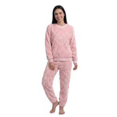 Imagem de Pijama Hering Longo Em Fleece Estrelas - KFYU, Rosa, M