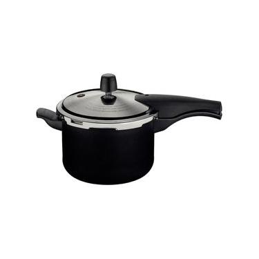 Imagem de Panela de Pressão Tramontina Vancouver Effect em Alumínio Antiaderente Starflon Max Preto 20 cm 4,5 L