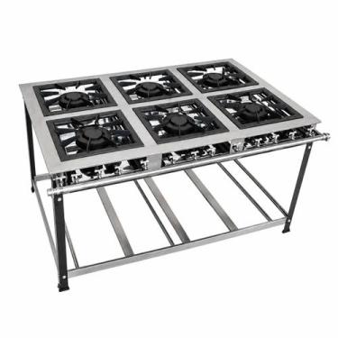 Imagem de Fogao 6 Bocas 40X40 Gold Cfzg-158 Inox Gas Glp Baixa Pressao Perfil 10