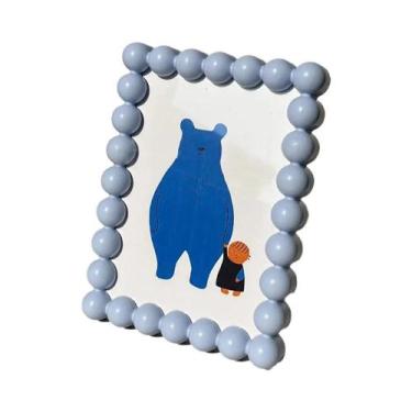 Imagem de Adorável Porta-Retrato De Plástico Com Borda De Contas, Suporte Fofo P