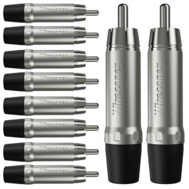 Imagem de Conector Plug Rca Macho Wc 1212 Bk  Wireconex 10unidades - Pç / 10
