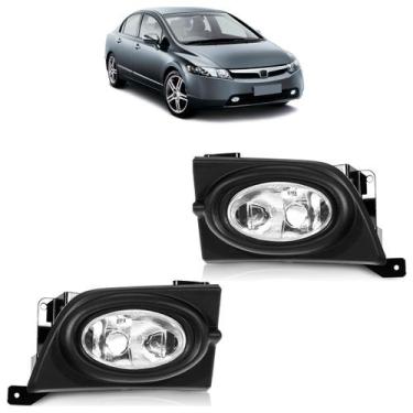 Imagem de Farol Milha Auxiliar Civic Lxs Exs 2007 A 2008 Lente Lisa Vidro - Auto