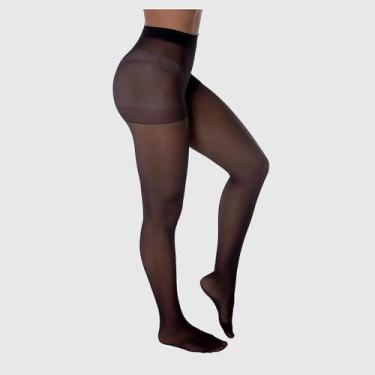 Imagem de Meia-Calça Feminina Selene Fio 15 Básica com Lycra 9765.002, EG, Preto