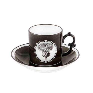 Imagem de Xícara de Café com Pires Herbariae Preta 4 Peças Vista Alegre Atlantis
