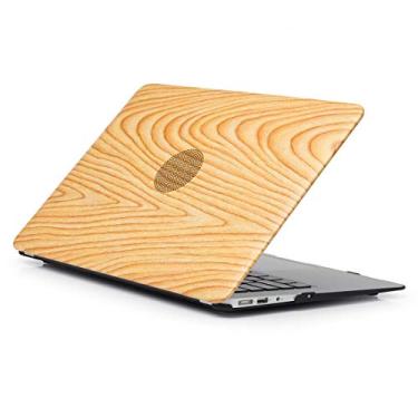 Imagem de DESHENG Clipes de Proteção para Smartphone Textura de Madeira 01 Padrão Laptop Capa de Couro PU para MacBook Air 11,6" A1465 (2012-2015) / A1370 (2010-2011) Bolsa para Celular