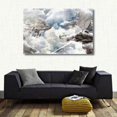 Imagem de Quadro decorativo Star Wars Guerra com Tela em Tecido