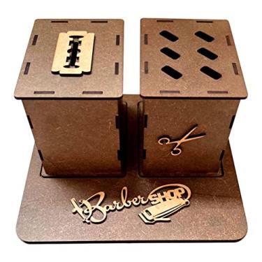 Imagem de Kit Suporte Barbeiro Porta Tesoura Descarte Para Lamina Barba